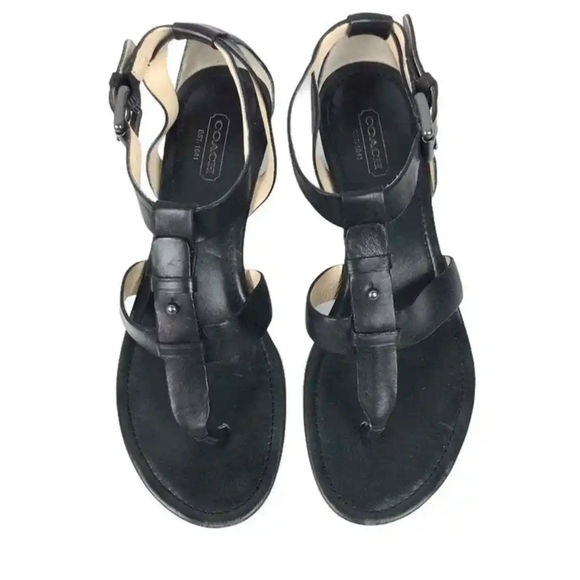 COACH | black vivian wedge sandal - Picture 1 of 5